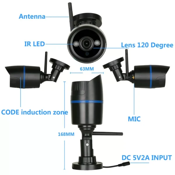7Inch TFT Wireless Baby Monitor 4 Channel Quad Security System DVR With 1 Camera