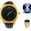 Hidden Bluetooth Watch Transmitter + Invisible Micro In-Ear Wireless Spy Earphone Kit