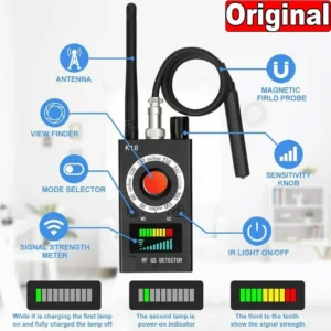 K18 RF detector Anti-spy Detector Camera GSM Audio Bug Finder GPS Scan