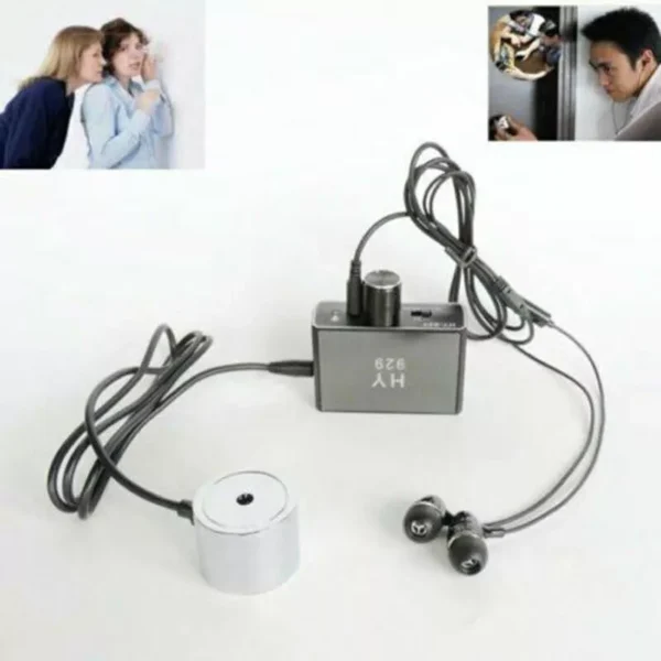 1 H929 High Sensitivity Wall Microphone Listen Through Voice Bug/Ear Listen Device