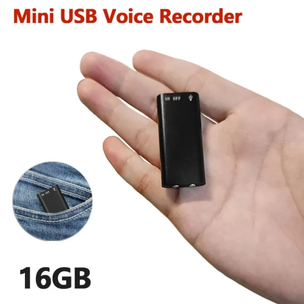 Mini Spy Audio Voice Recorder Listening Device 96 Hours 16GB Bug Recording NEW