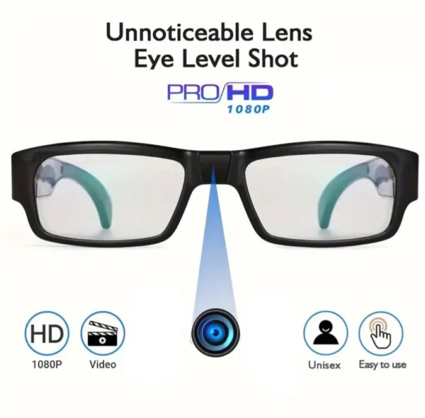 1 1080P HD Glasses Spy Camera Pinhole Video Recoder With 32GB Memory Card