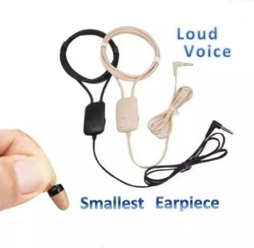 Inductive Neckloop + Wireless Hidden Secret Micro In-ear Spy Earpiece For Mobile Phone