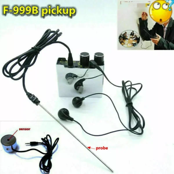 2 F999B Super Sensitive Listen Through Wall / Door / Window Microphone & Amplifier