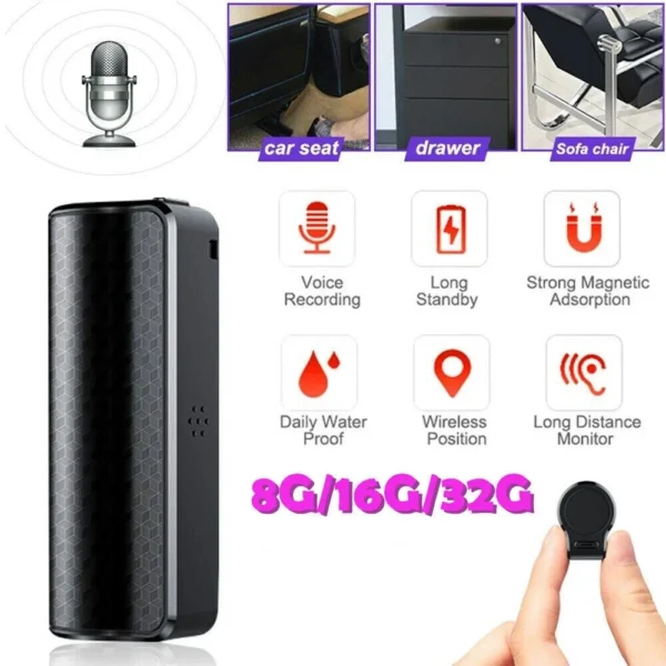 2 32GB Digital Voice Activated Recorder Mini Secret Spy Audio Recording Device