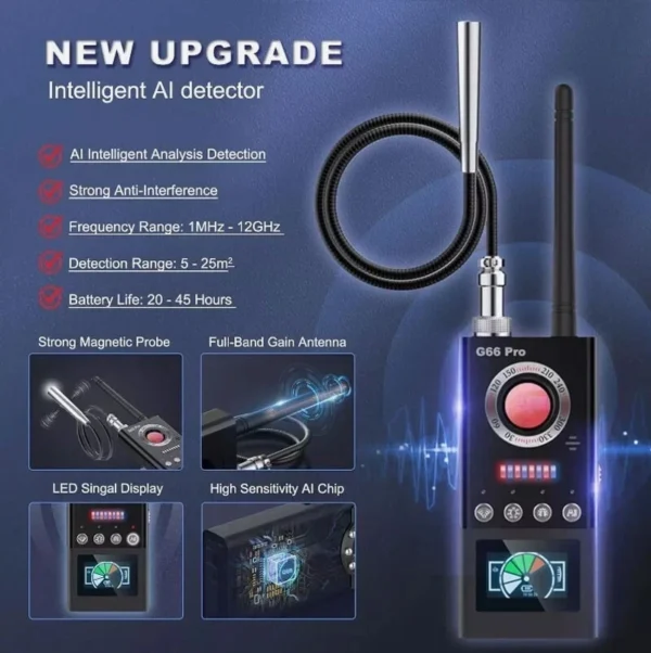 G66 Devices Bug Detector Pro Anti Spy Hidden Camera Finder GSM GPS Tracker NEW