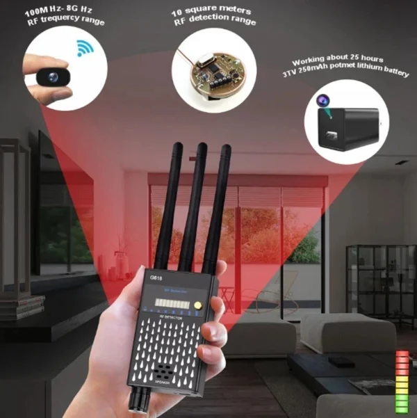 Pro RF Bug Detector Frequency Scanner Sweeper Camera GSM GPS Tracker Finder New