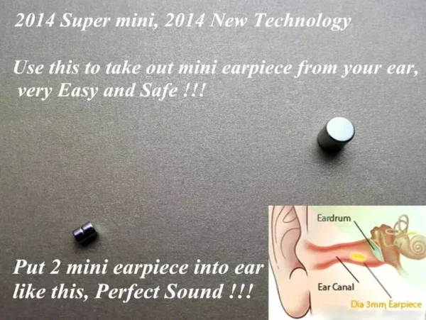 Super Mini Wireless Magnetic Spy Earpiece MIC In-Ear Smallest Earphone 10 Pcs/lot(can not work alone)