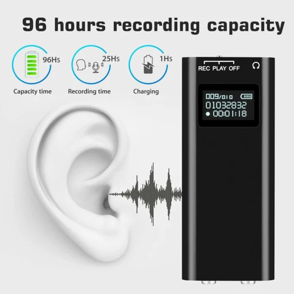 5 16GB LCD Mini Spy Audio Recorder Voice Activated Listening Device 96 Hours