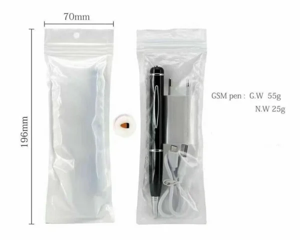 6 GSM ID Pen Induction Receiver Transmitter + Invisible Wireless In-ear Spy Earpiece Set
