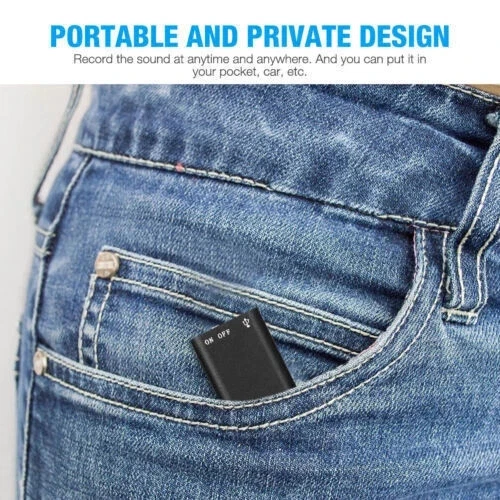 Mini Spy Audio Voice Recorder Listening Device 96 Hours 16GB Bug Recording NEW