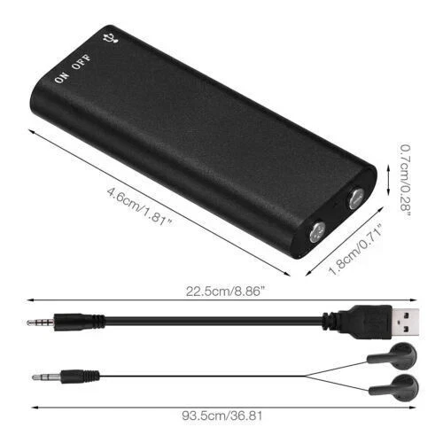 Mini Spy Audio Voice Recorder Listening Device 96 Hours 16GB Bug Recording NEW