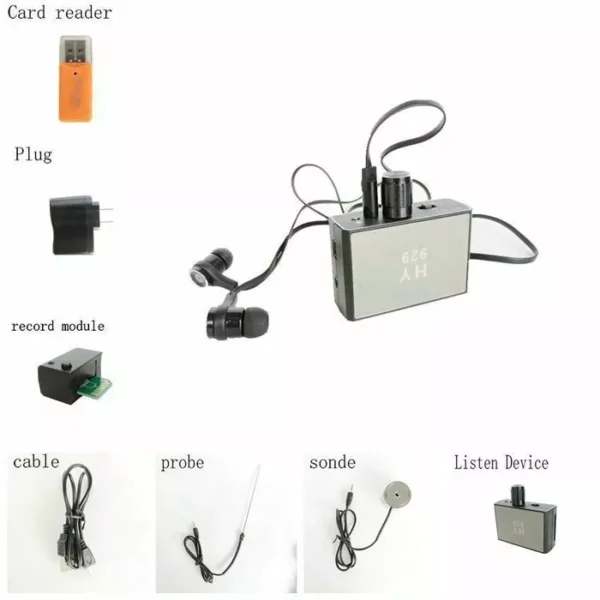 9 High strength Wall Sound Monitoring voice bug/ear listen device + Audio Recorder
