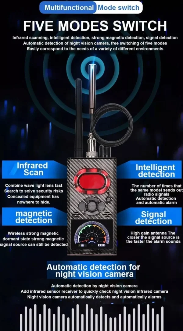 9 K99 Hidden Camera Detector Bug GPS Detector RF Signal Finder Safeguards NEW!!