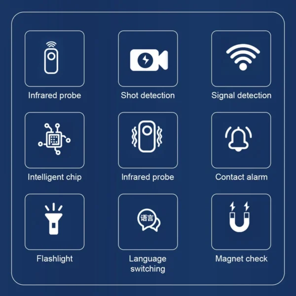 9 Anti-Spy Camera Wireless RF Detector Infrared Bug Tracker Finder Scanner Device