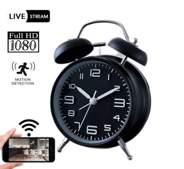 1080P HD Wifi IP Hidden Alarm Clock Security Spy Camera Portable Video Recorder-Support APP Remote Viewing