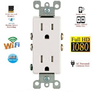 1080P HD WIFI IP Hidden AC Receptacle Wall Outlet Security Spy Micro Camera--Support APP Real-time Viewing