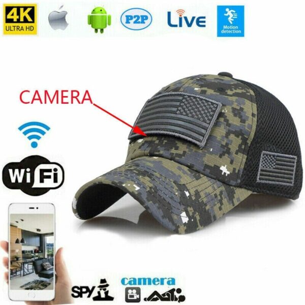 1 1080P HD Wireless P2P Sun Hat Hidden Security Pinhole Camera Portable Video Recorder--Support APP Real-time Viewing