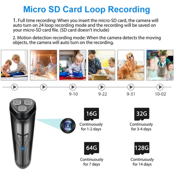 11 1080P HD Wireless IP Hidden Safe Spy Camera Portable Shaver Razor Video Recorder--Support APP Viewing