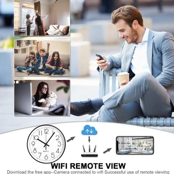 1080P HD Wireless IP Hidden Security Spy Camera Wall Clock Video Recorder,Support APP Viewing