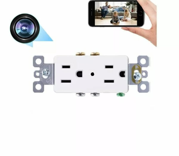 1080P HD WIFI IP Hidden Pinhole Spy Camera AC Wall Outlet Video Recorder Motion Activation