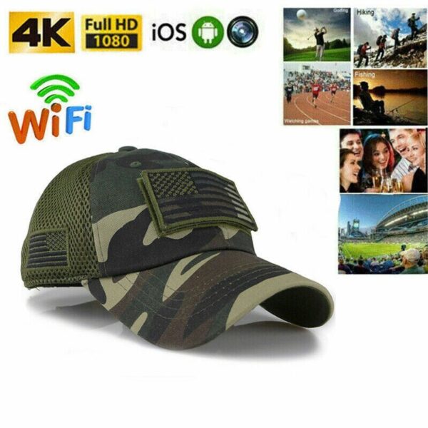 2 1080P HD Wireless P2P Sun Hat Hidden Security Pinhole Camera Portable Video Recorder--Support APP Real-time Viewing