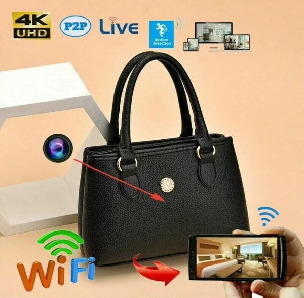 2 1080P HD Wifi P2P Hidden Handbag Security Spy Camera Portable Video Recorder Phone APP Viewing