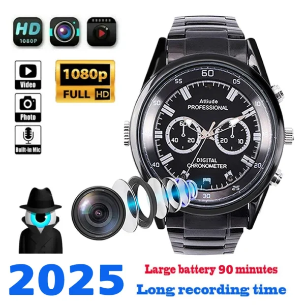 3 HD 1080P Micro Hidden Spy Camera Watch Video Recorder 32GB