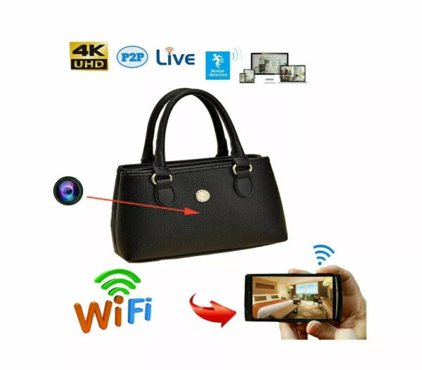 3 1080P HD Wifi P2P Hidden Handbag Security Spy Camera Portable Video Recorder Phone APP Viewing