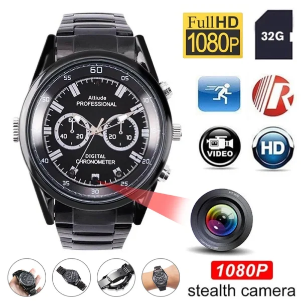 4 HD 1080P Micro Hidden Spy Camera Watch Video Recorder 32GB