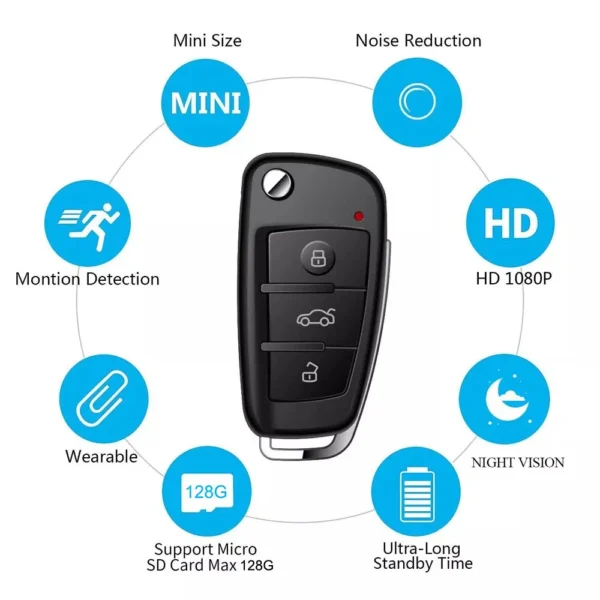 4 HD 1080P Hidden Car Key Spy Micro Camera Portable Video Recorder Night Vision 32GB