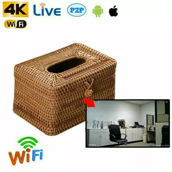 1080P HD Wifi IP Hidden Wicker Tissue Box Spy Camera  Portable Video Recorder--Support APP Real-time Viewing
