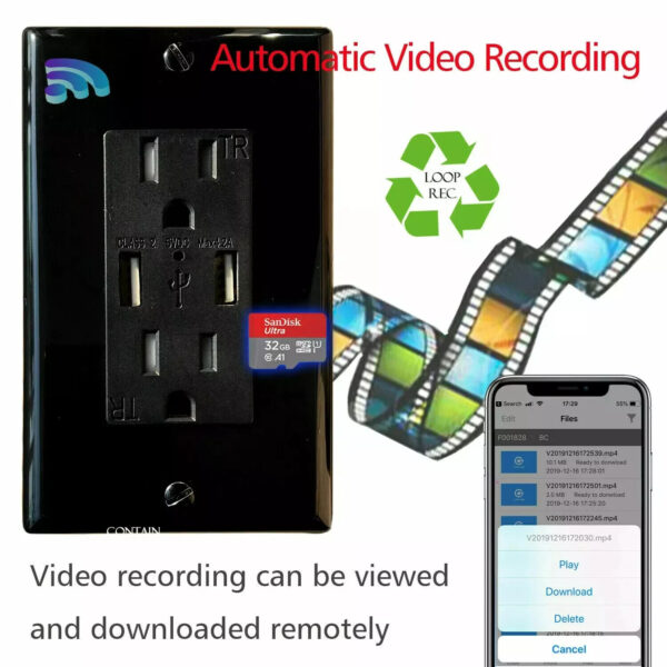 1080P HD Wifi IP Hidden Wall AC Outlet Spy Camera Micro Video Recorder -- Socket is fully functional