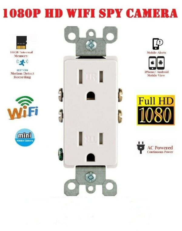 4 1080P HD Wireless WIFI IP Hidden AC Wall Outlet Camera Home Security Monitor Video--Support APP Real-time Viewing