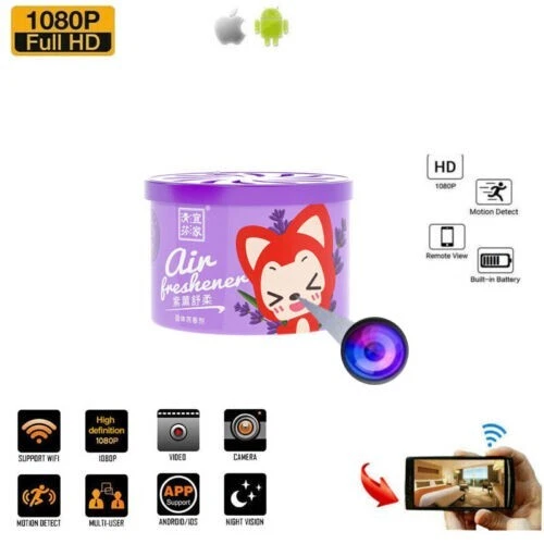 1080P HD WIFI IP Mini Secret Spy Camera Air Freshener Video recorder Motion Alarm 32GB