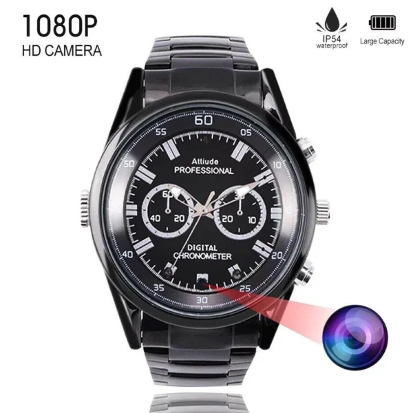 5 HD 1080P Micro Hidden Spy Camera Watch Video Recorder 32GB