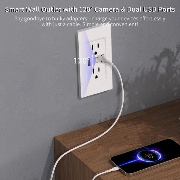 1080P HD WiFi IP Wall AC Outlet Spy Camera Hidden Video Recorder-- APP Real-time Viewing