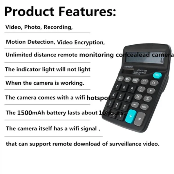 HD 1080P Wireless IP Calculator Hidden Security Spy Cameras Portable Video Recorder APP Viewing