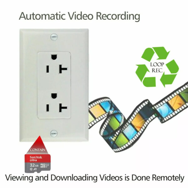 6 1080P HD Wireless WIFI IP Hidden AC Wall Outlet Pinhole Spy Camera Monitor Video Recorder Motion Activation