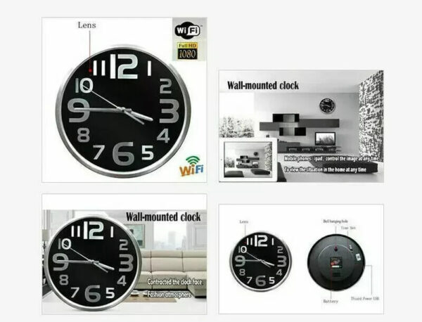 1080P HD Wifi IP Hidden Clcok Security Nanny Camera Spy Video Recorder --Support APP Remote Viewing