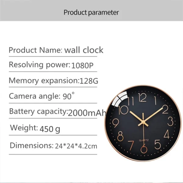 8 1080P HD WIFI IP Wall Clock Hidden Spy Camera Portable Video Recorder --Support Real-time Viewing