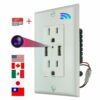 1080P HD Wireless WIFI IP Hidden AC Wall Outlet Pinhole Camera Security Monitor Video Recorder--Socket Fully Functional