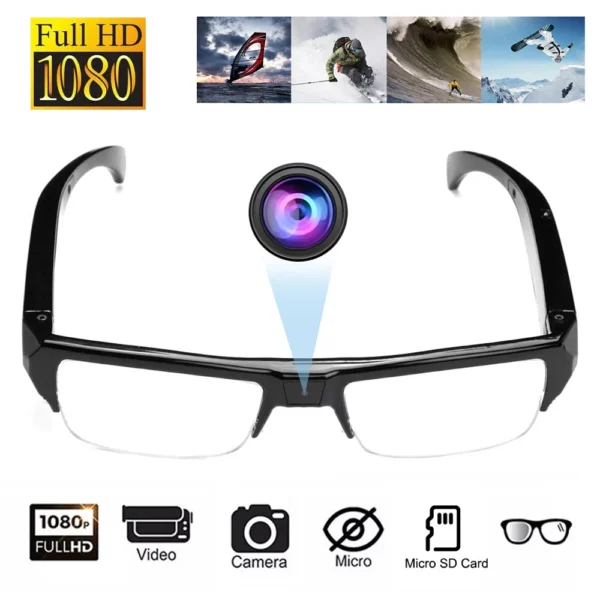 1080P HD Hidden Spy Glasses Camera Portable Pinhole Video Recorder 32GB