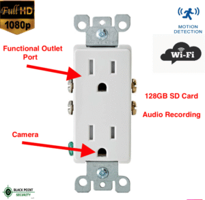 1080P HD WiFi IP Hidden Wall AC Outlet Security Spy Micro Camera Audio Video Recorder