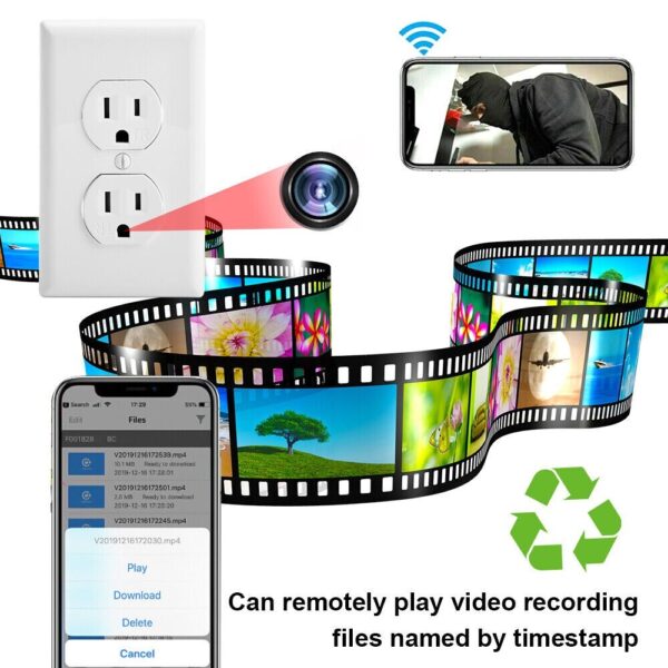 f 1080P HD WIFI IP Hidden AC Wall Outlet Security Spy Camera Micro Video Recorder Motion Activation