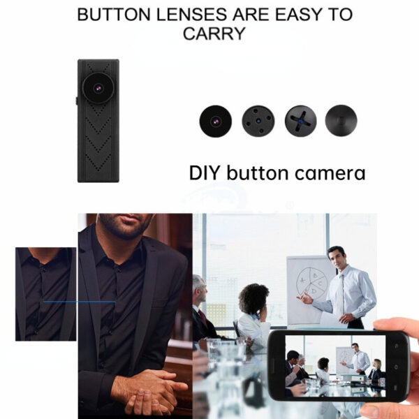 1080P HD Wireless P2P Hidden Button Design Pinhole Camera Spy Video Recorder --Support APP Real-time Viewing
