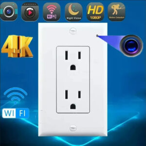 HD 1080P WiFi IP Wall AC Outlet Hidden Security Camera Spy Video Recorder -Support APP Real-time Viewing