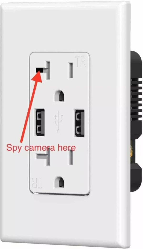 HD 1080P Wireless IP Hidden Security Pinhole Camera Wall AC Outlet Video Recorder -Support APP Real-time Viewing