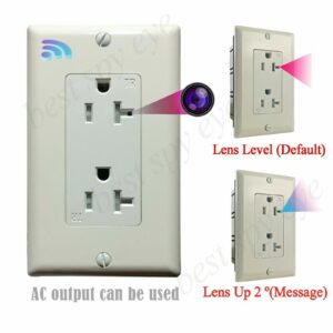 1080P HD Wireless IP Hidden Indoors Monitor Micro Camera Wall AC Outlet Video Recorder --Support APP Real-time Viewing