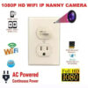 1 HD 1080P Wifi IP Hidden Indoors Monitor Micro Camera Wall AC Switch Outlet Video Recorder --Support APP Real-time Viewing